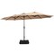 Costway 15 Ft Patio Double Sided Umbrella Outdoor Market Umbrella BeigeTanOrangeBurgundy